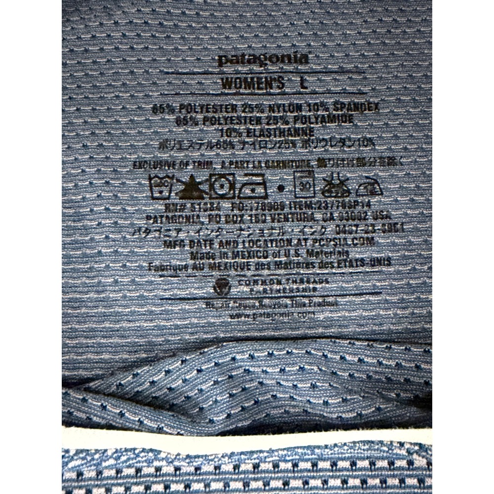 Patagonia Capilene Long Sleeve Performance Shirt Blue Patterned Womens Large - Picture 5 of 6
